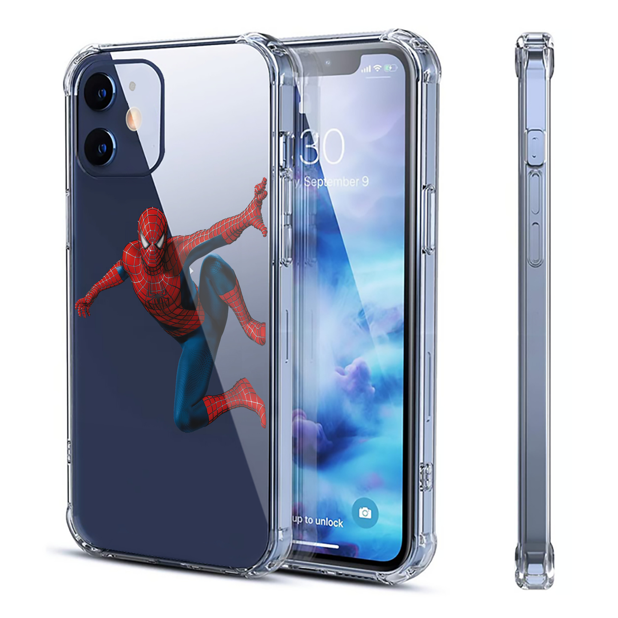 （画像用） Spider Man スパイダーマン 【iPhone 12シリーズ対応】透明スマホケース（クリアソフトケース）